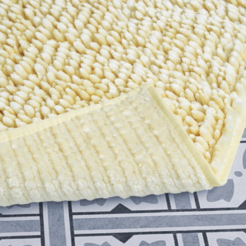 Laura Ashley Butter Chenille Bath Rug, Absorbent Shaggy Bathroom Mat, Non Slip Plush Carpet Rugs for Tub and Sink - (17" x 24") Yellow - Image 4